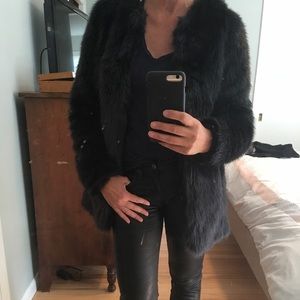 Velvet faux fur jacket